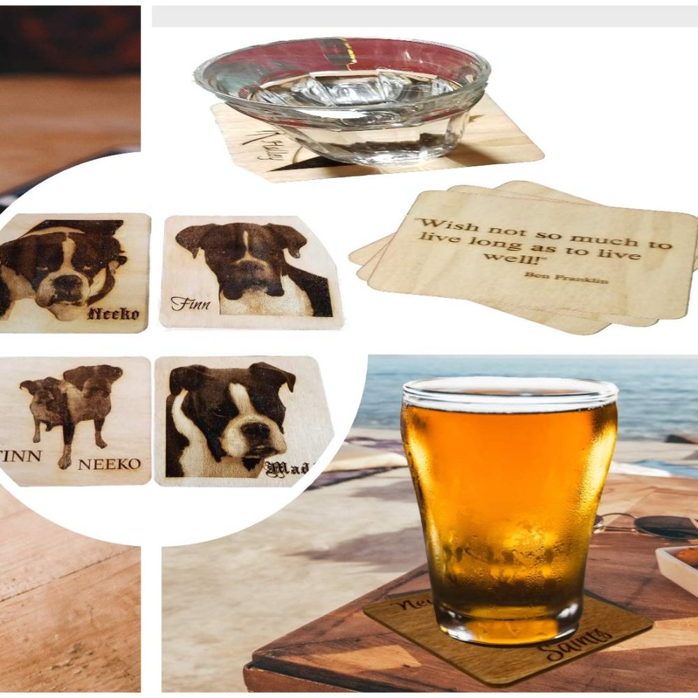 Create Your Own Engraved Personalised Coaster Set